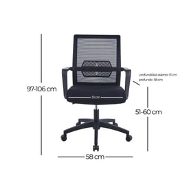 Silla de oficina negra miniatura 4