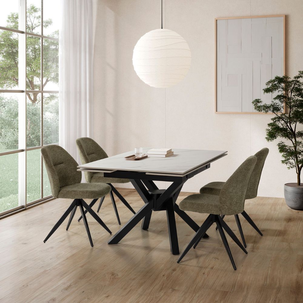 Mesa cuadrada extensible de cerámica Marlene