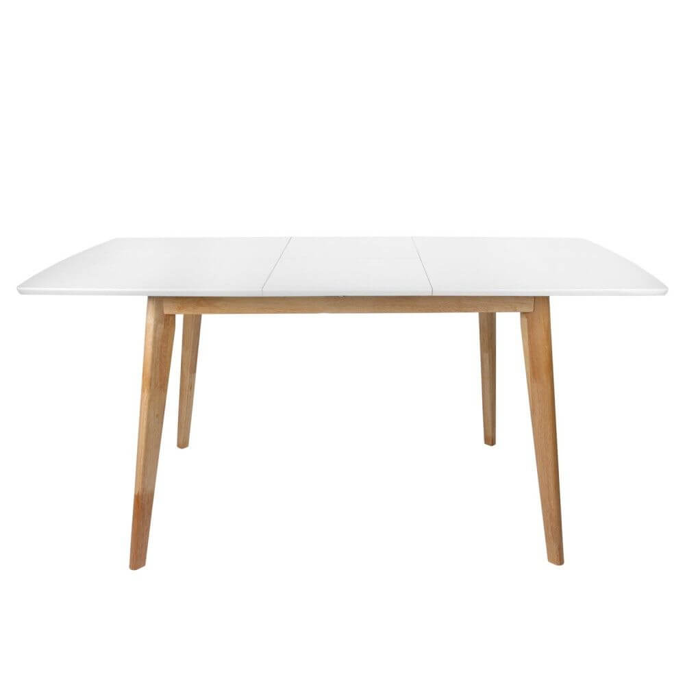 Mesa extensible de madera blanca