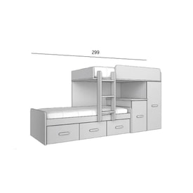 Composición Juvenil Con Litera, Vestidor Y Mesa De Estudio miniatura 3
