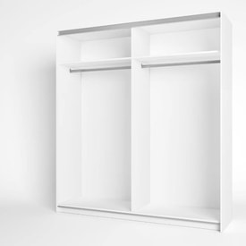 Armario con 2 puertas correderas roble y blanco miniatura 3