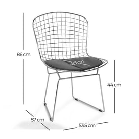 Silla de acero dorado con cojín miniatura 3