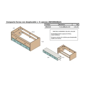 Compacto Forma Con Desplazable + 3 Cajones Highlight miniatura 3