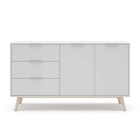 Aparador blanco de 2 puertas y 3 cajones miniatura 6