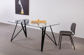 Mesa rectangular diseño cristal 160 cm miniatura 7