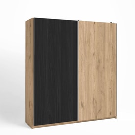 Armario puertas correderas negro roble miniatura 1