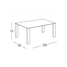 Mesa de comedor rectangular miniatura 3