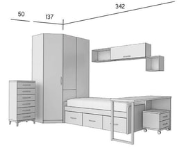 Composición de Dormitorio Juvenil Completa 121 miniatura 3