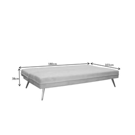 Sofá cama 180 cm de terciopelo miniatura 6