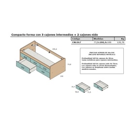 Compacto Forma Con 3 Cajones Intermedios + 2 Cajones Nido – Printliberty miniatura 2