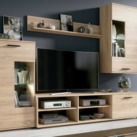 Composición de televisión roble Led Maedhros miniatura 1