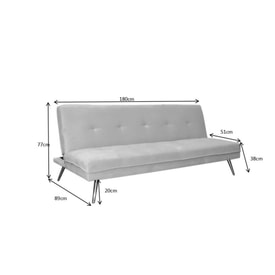 Sofá cama 180 cm de terciopelo miniatura 5