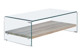 Mesa de centro cristal transparente con bandeja miniatura 4