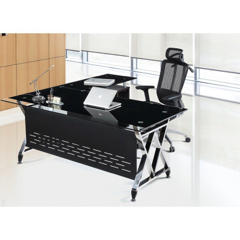 Mesa de oficina Mueble Derecha Cristal 180 x 85