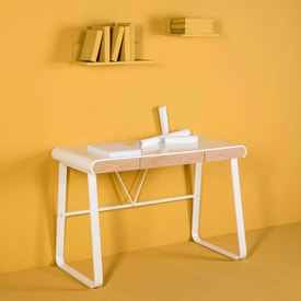 Mesa de estudio con 3 cajones pequeños miniatura 1