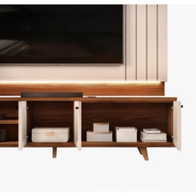 Mueble y panel VINTAGE, marroquin y blanco roto, 220 cms. miniatura 4