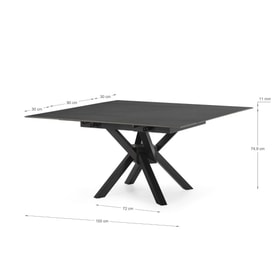 Mesa cuadrada extensible de piedra Mirlene miniatura 3