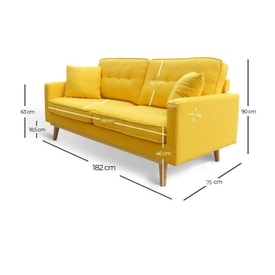 Sofá de diseño 3 plazas 180 cm miniatura 3