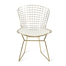 Silla de acero dorado con cojín miniatura 1