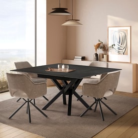 Mesa cuadrada extensible de piedra Mirlene miniatura 2