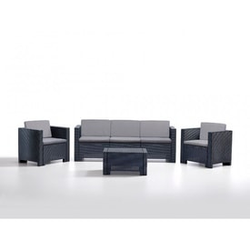 Conjunto de 2 Sillones, Sofá de 3 plazas y Mesa baja + Cojines 01 miniatura 1