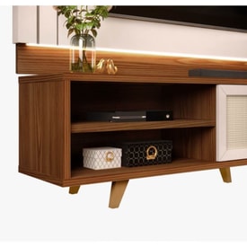 Mueble y panel VINTAGE, marroquin y blanco roto, 220 cms. miniatura 3