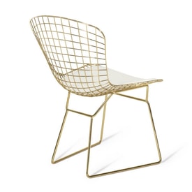 Silla de acero dorado con cojín miniatura 2