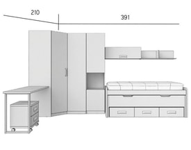 Composición de Dormitorio Juvenil Completa 104 miniatura 3