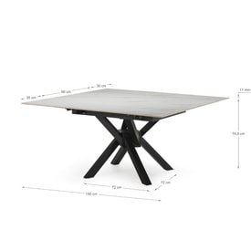 Mesa cuadrada extensible de cerámica Marlene miniatura 4