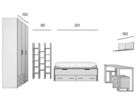 Composición de Dormitorio Juvenil Completa 105 miniatura 7