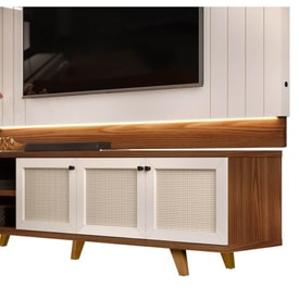 Mueble y panel VINTAGE, marroquin y blanco roto, 220 cms. miniatura 2