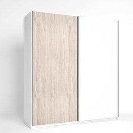 Armario con 2 puertas correderas roble y blanco miniatura 1