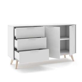 Aparador blanco de 2 puertas y 3 cajones miniatura 2