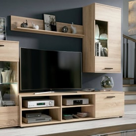 Composición de televisión roble Led Maedhros miniatura 3