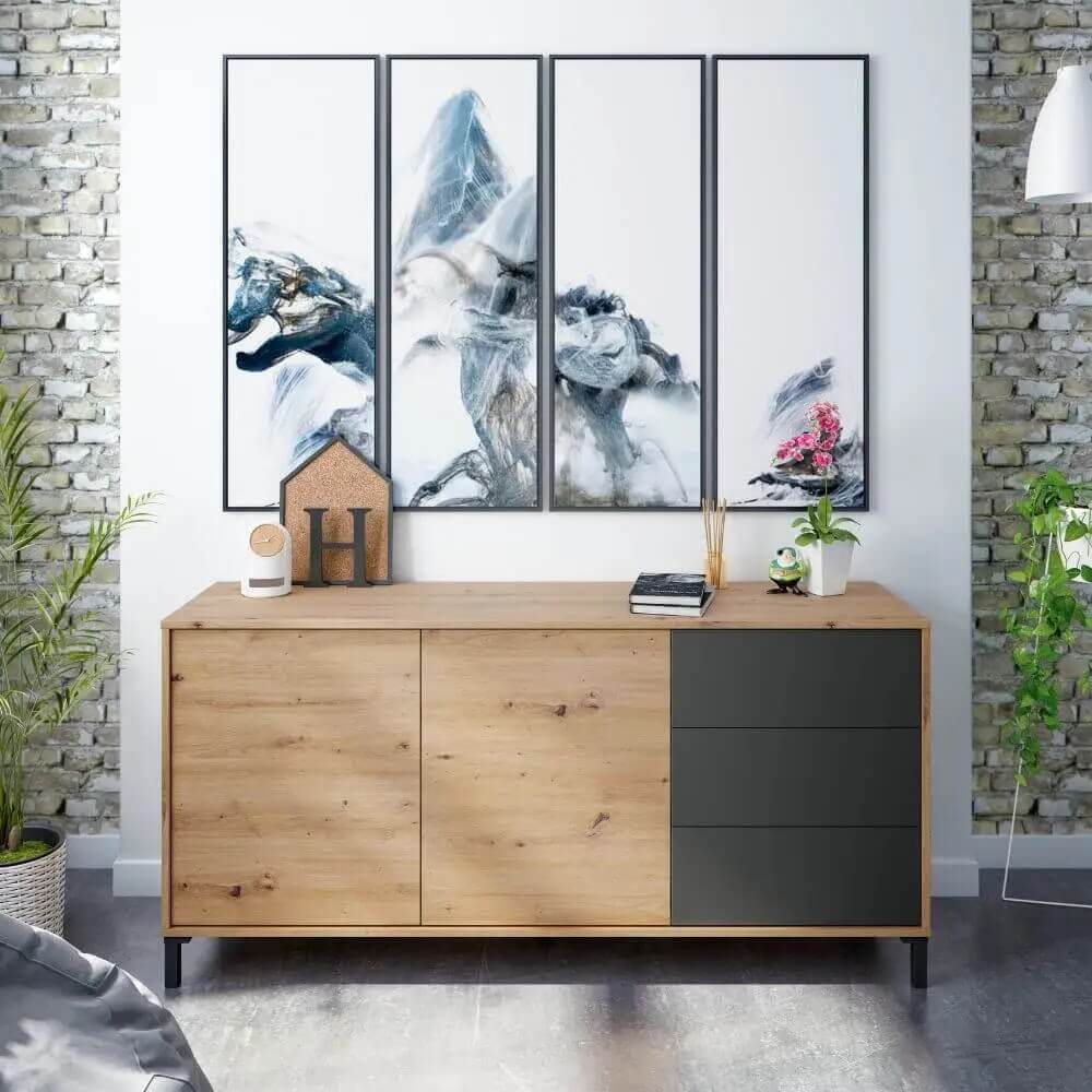 Aparador de 2 puertas y 3 cajones