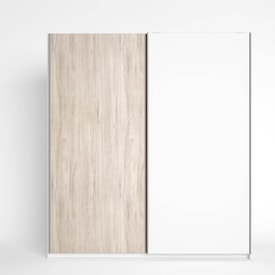 Armario con 2 puertas correderas roble y blanco miniatura 7