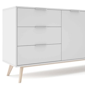 Aparador blanco de 2 puertas y 3 cajones miniatura 7