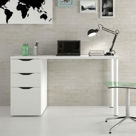 Mesa de escritorio blanca miniatura 1