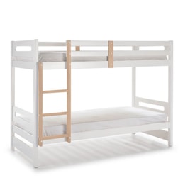 Litera de 90 x 190 blanco y roble miniatura 3