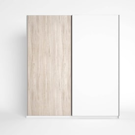 Armario con 2 puertas correderas roble y blanco miniatura 4