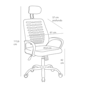 Silla de escritorio azul miniatura 5