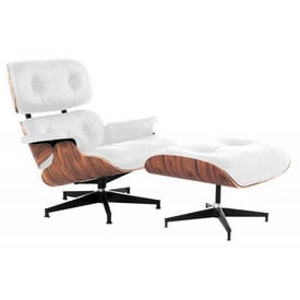 Butaca Símil-Piel Chapada en Madera + Ottoman miniatura 3