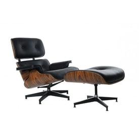 Butaca Símil-Piel Chapada en Madera + Ottoman miniatura 2