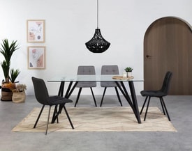 Mesa rectangular diseño cristal 160 cm miniatura 3