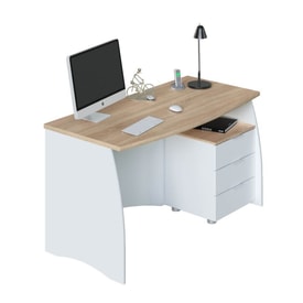 Mesa de estudio/oficina con 3 cajones miniatura 1