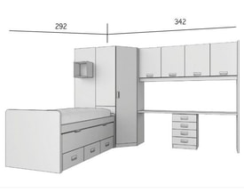 Composición de Dormitorio Juvenil Completa 103 miniatura 3