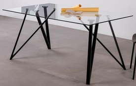 Mesa rectangular diseño cristal 160 cm miniatura 6