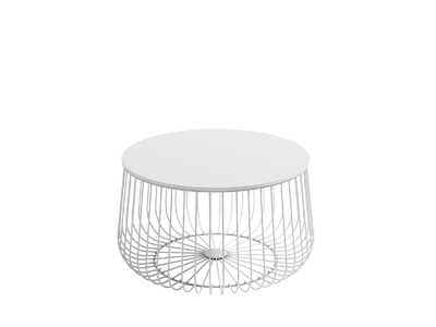 Mesa centro ÍNDICO Ø60 estructura blanca - sobre blanco