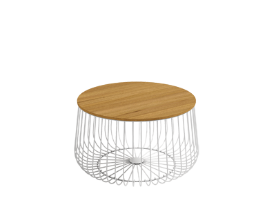 Mesa centro ÍNDICO Ø60 estructura blanca - sobre madera
