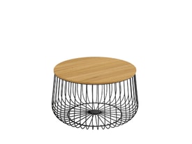 Mesa centro ÍNDICO Ø60 estructura negra - sobre madera